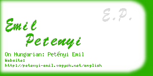emil petenyi business card
